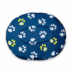 Load image into Gallery viewer, Nunbell Ultra-Soft Padded Pet Bed – Navy Paw Print Oval Nest for Dogs &amp; Cats