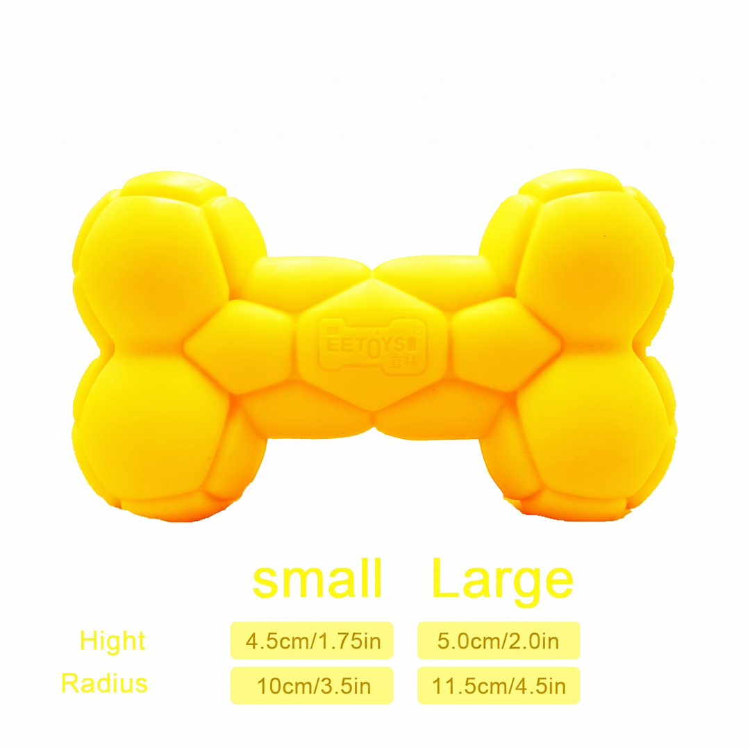 EE Toys Durable Yellow Rubber Bone Dog Toy