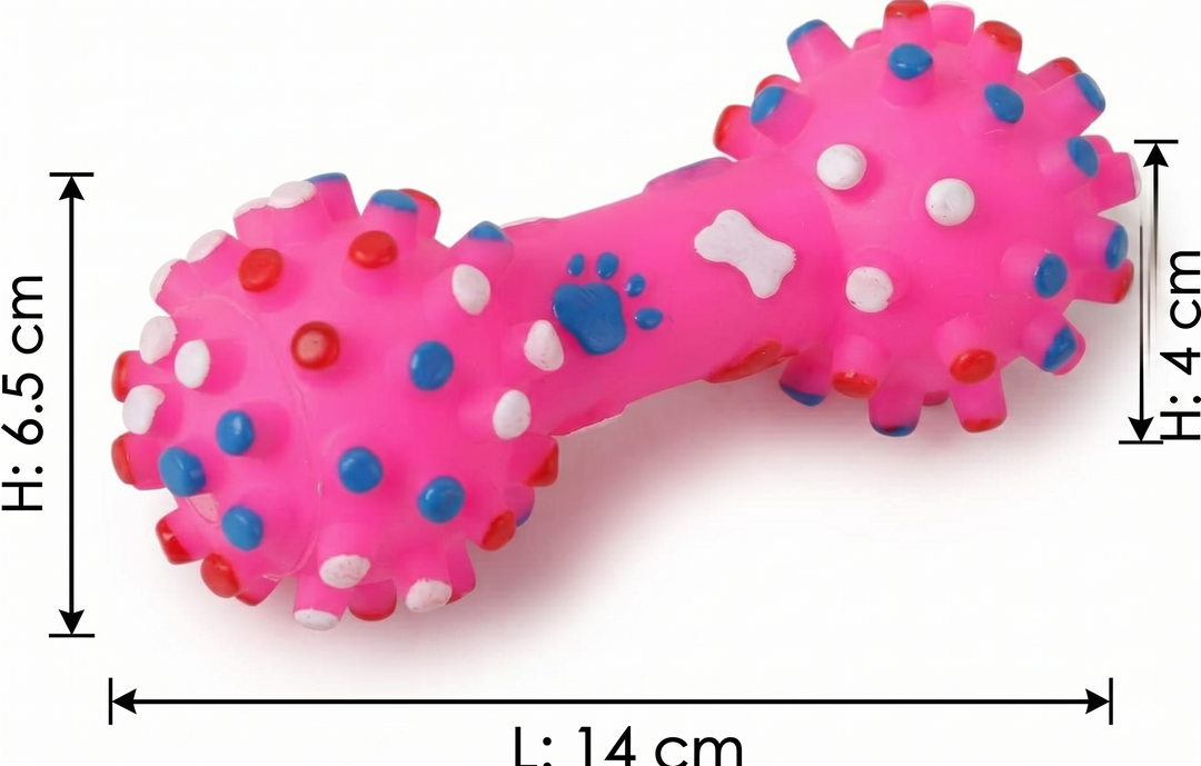 Spiked Squeaky Dumbbell Dog Toy
