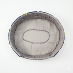 Load image into Gallery viewer, Nunbell Ultra-Soft Padded Pet Bed – Navy Paw Print Oval Nest for Dogs &amp; Cats