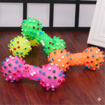 Load image into Gallery viewer, Spiked Squeaky Dumbbell Dog Toy