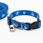 Load image into Gallery viewer, 15mm Leash &amp; Collar Set – Durable Nylon Printed Design with Bell for Pets (Color May Vary)