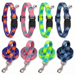 Load image into Gallery viewer, Printed Nylon Cat &amp; Small Dog Collar with Leash Set (15mm)
