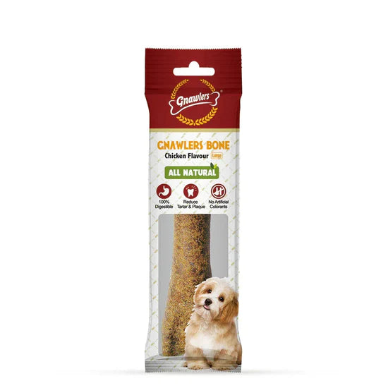 Gnawlers Bone Chicken Flavour Dog Dental Treat - Large - 265g