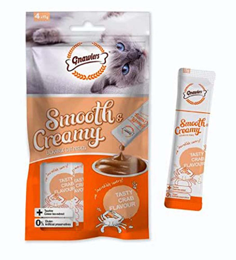 Gnawlers Creamy Cat Treats - Crab Flavor (4 x 15g)