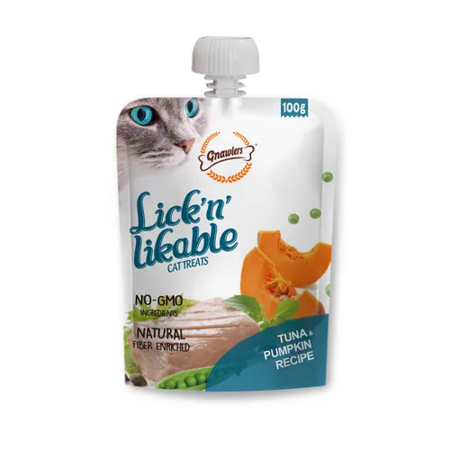 Gnawlers Lick ’n’ Likable Cat Treats - Tuna & Pumpkin Recipe (100g)