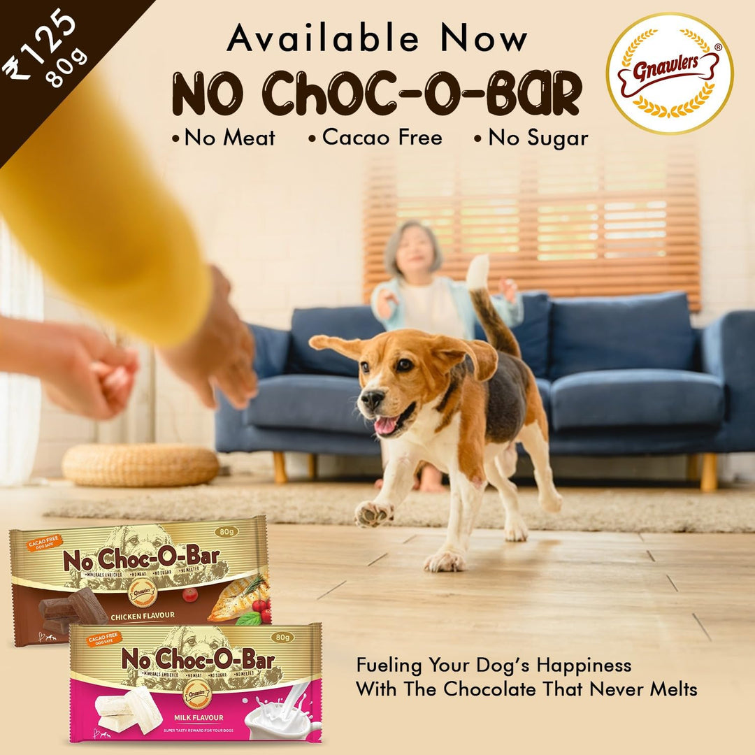 Gnawlers No Choc-O-Bar Dog Treats - Milk Flavour (80g)
