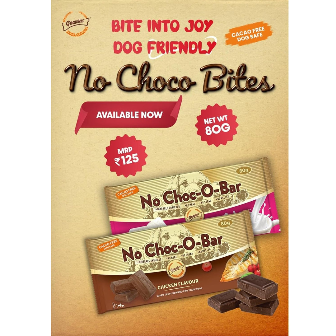 Gnawlers No Choc-O-Bar Dog Treats - Milk Flavour (80g)