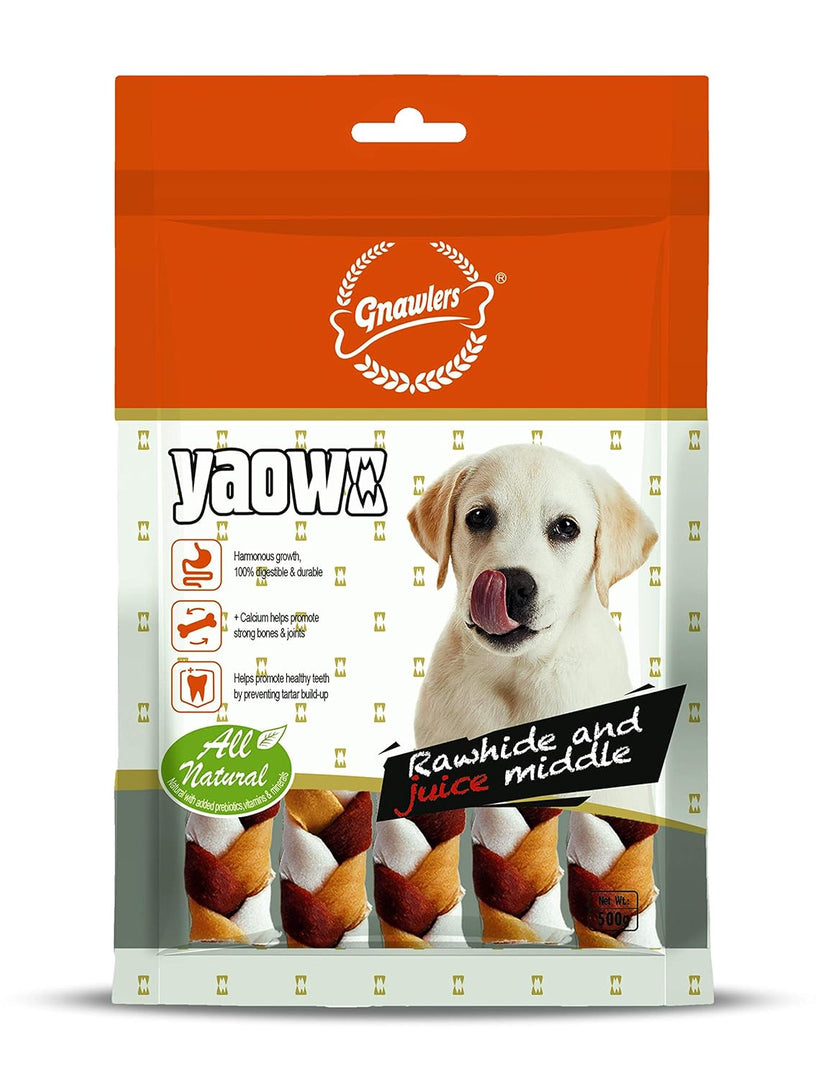 Gnawlers Yaowo Braided Dog Treats
