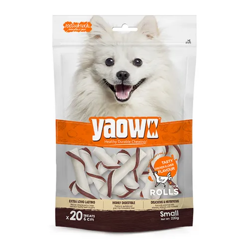 Gnawlers Yaowo Stick Rolls  Dog Treats – Tasty Chicken & Liver Flavor