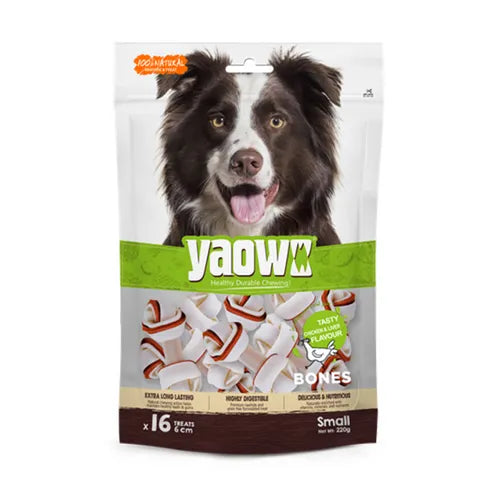 Gnawlers Yaowo Knotted Bones Dog Treat – Chicken & Liver Flavor