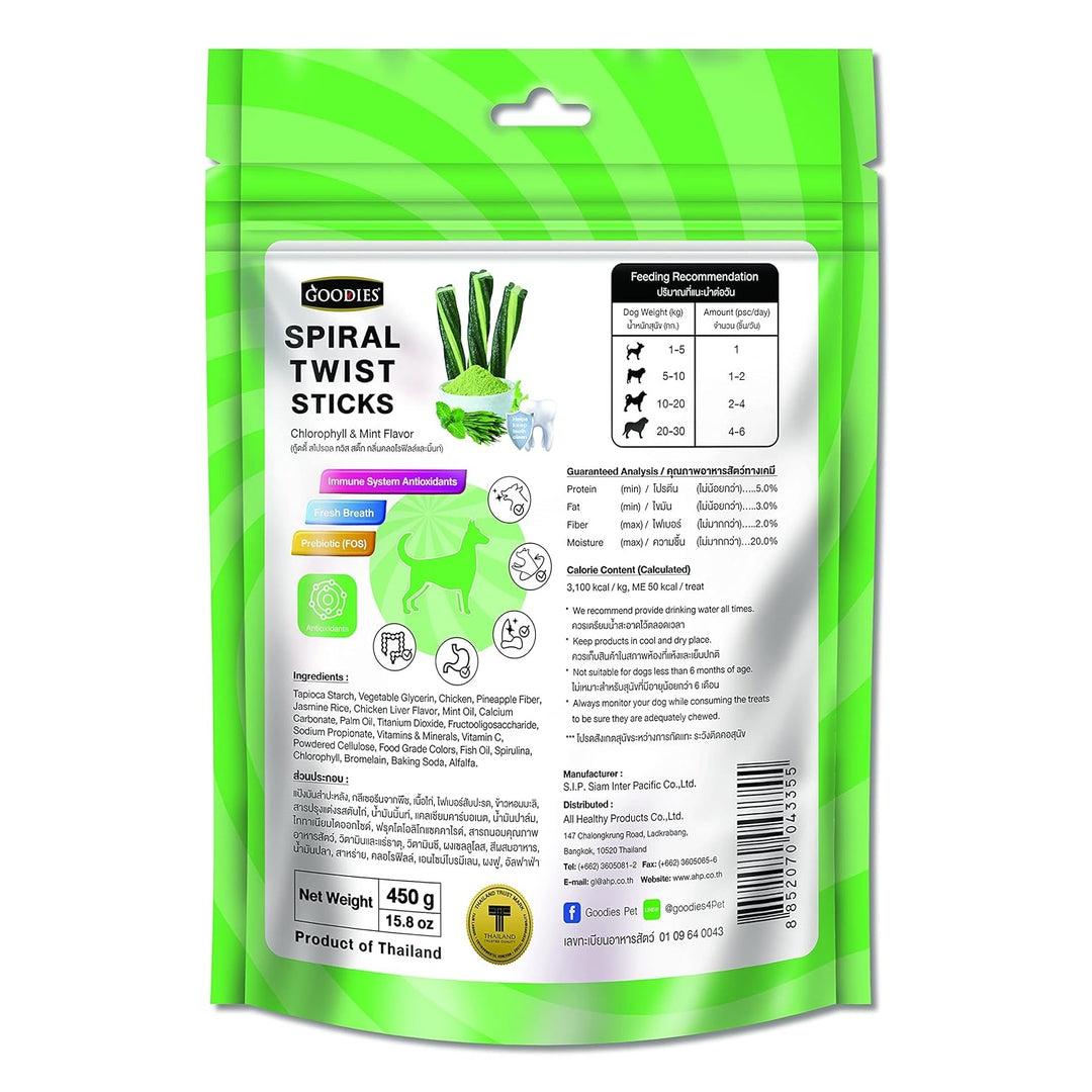Goodies Spiral Twist Sticks Chlorophyll & Mint – 450g