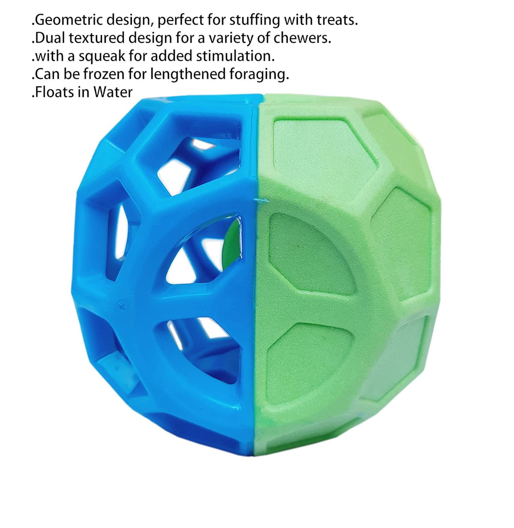 Holy Paws Fun 'N' Play Penta Ball – 3-in-1 Interactive Squeaky Treat Dispenser