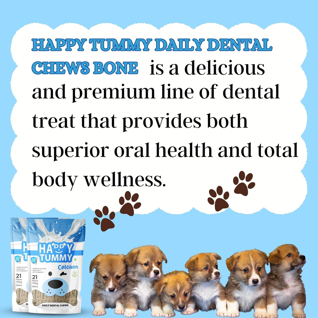 Happy Tummy Calcium Dental Chews – Small (21 Pieces)