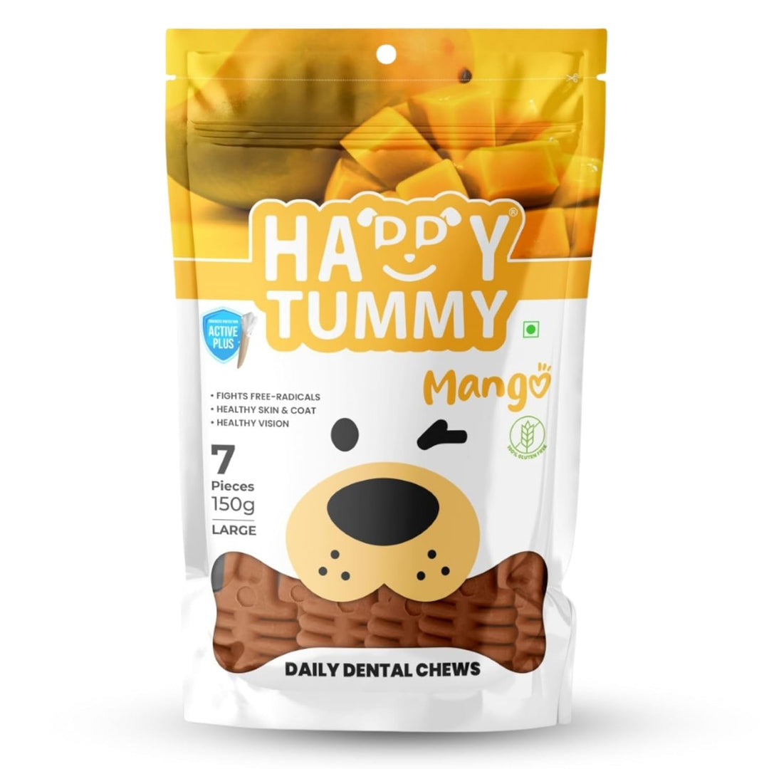 Happy Tummy Mango Dental Chews – Large (7 Pieces, 150g)