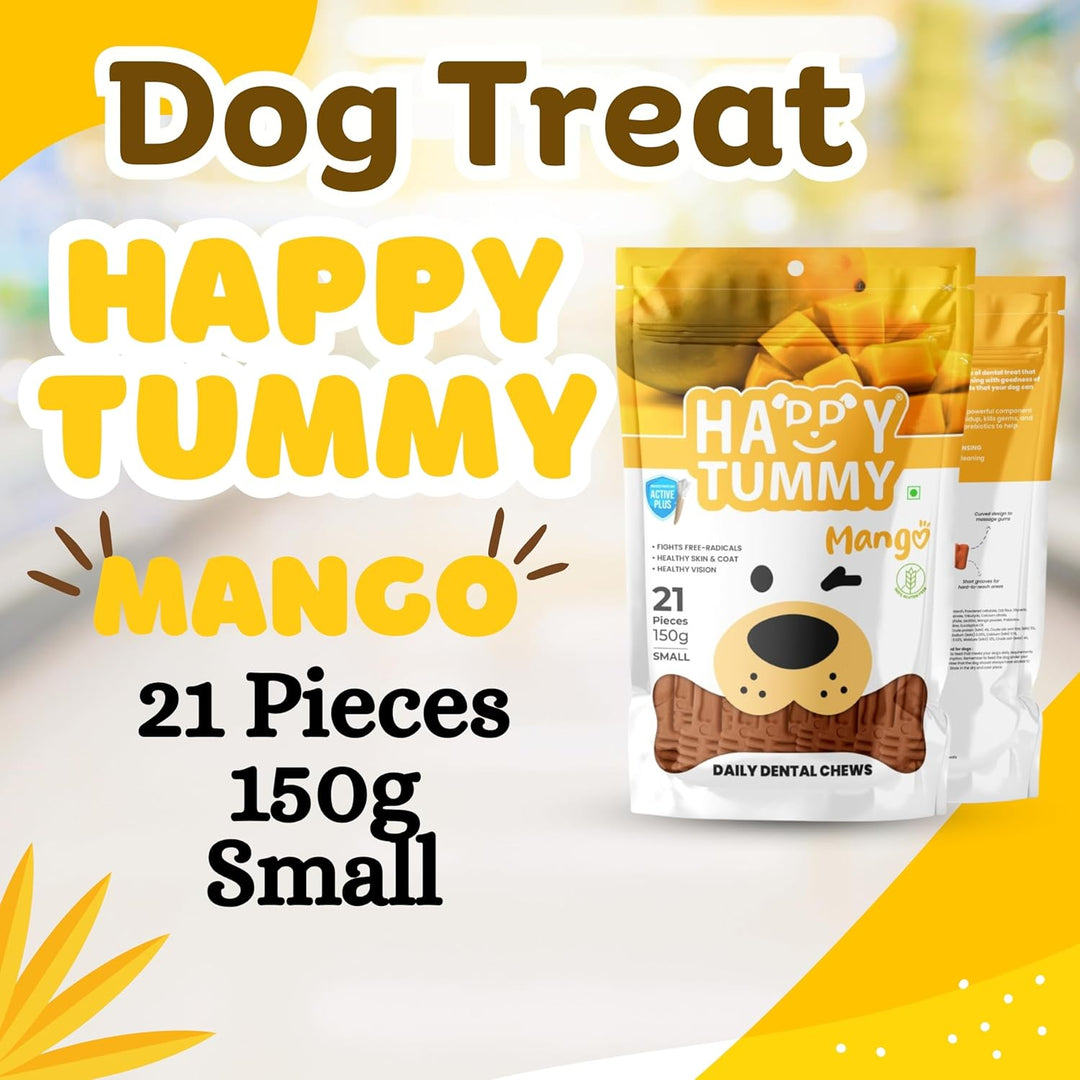 Happy Tummy Mango Dental Chews – Small (21, Pieces)