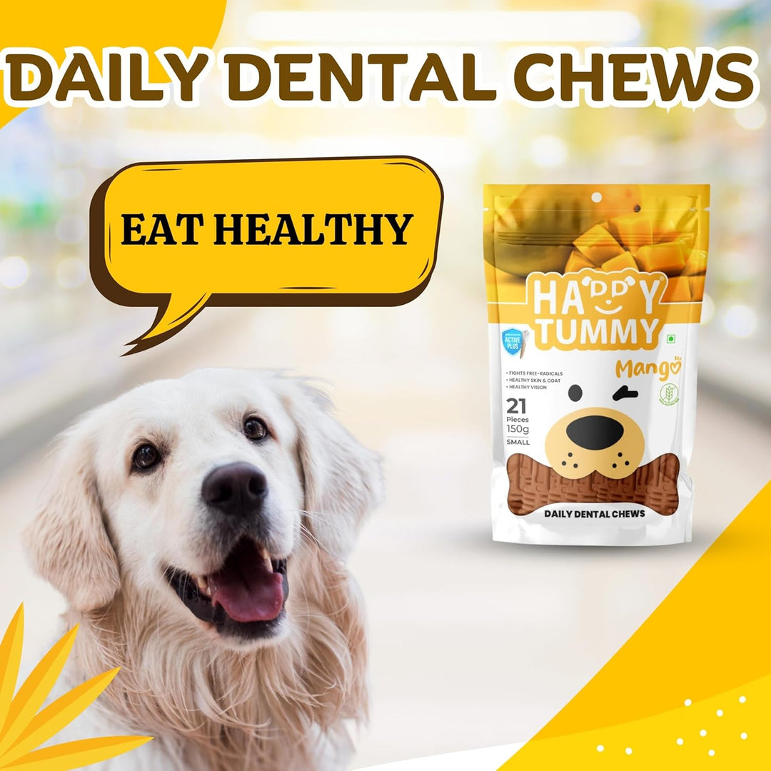Happy Tummy Mango Dental Chews – Small (21, Pieces)