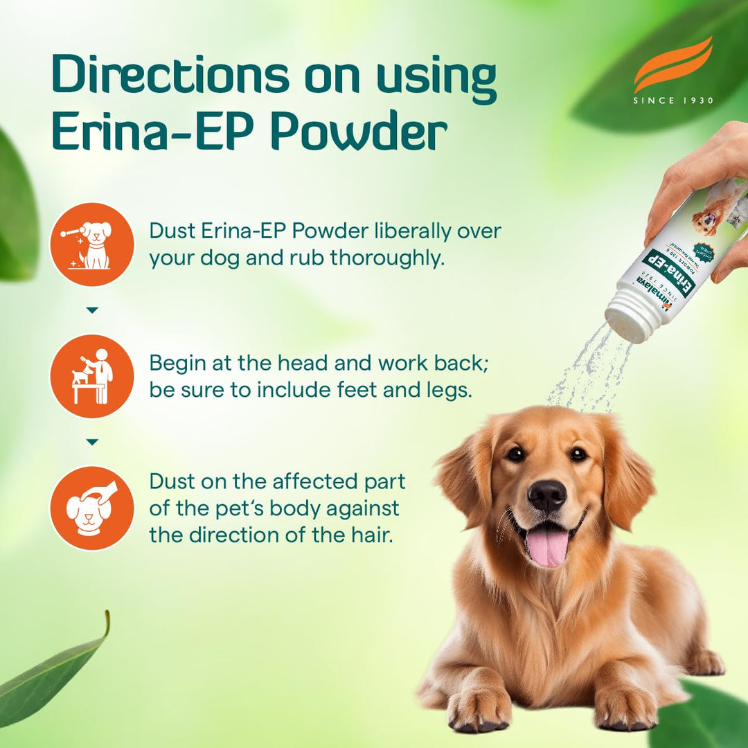 Himalaya Erina-EP Tick Flea & Lice Control Powder for Dogs & Cats (150g)