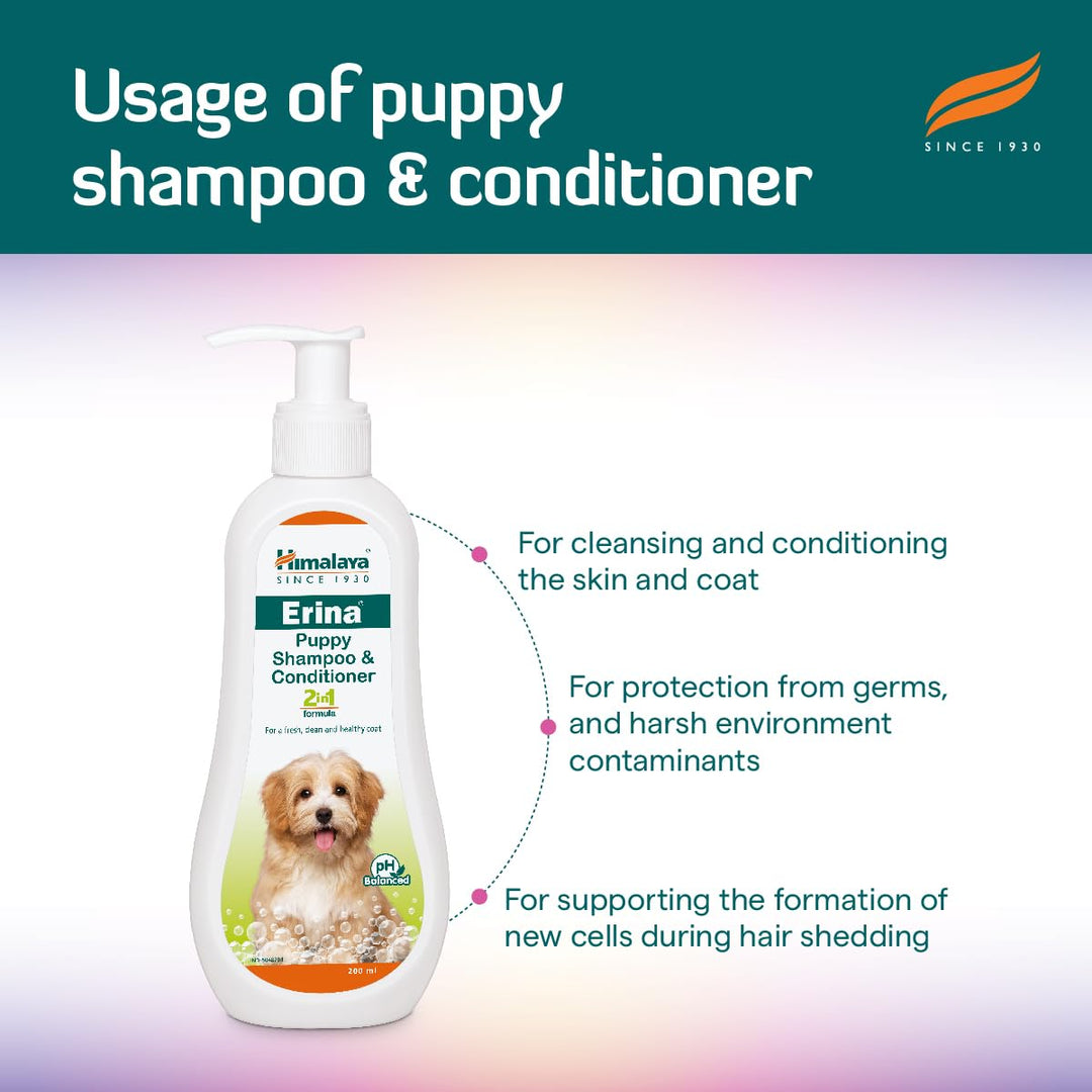 Himalaya Erina 2-in-1 Puppy Shampoo & Conditioner (200ml)