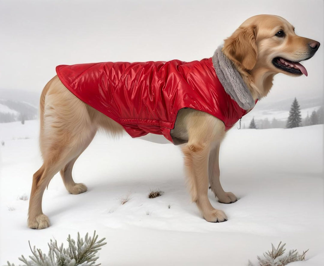 SmartyPet Nano Water-Repellent Dog Winter Jacket with Fur Collar