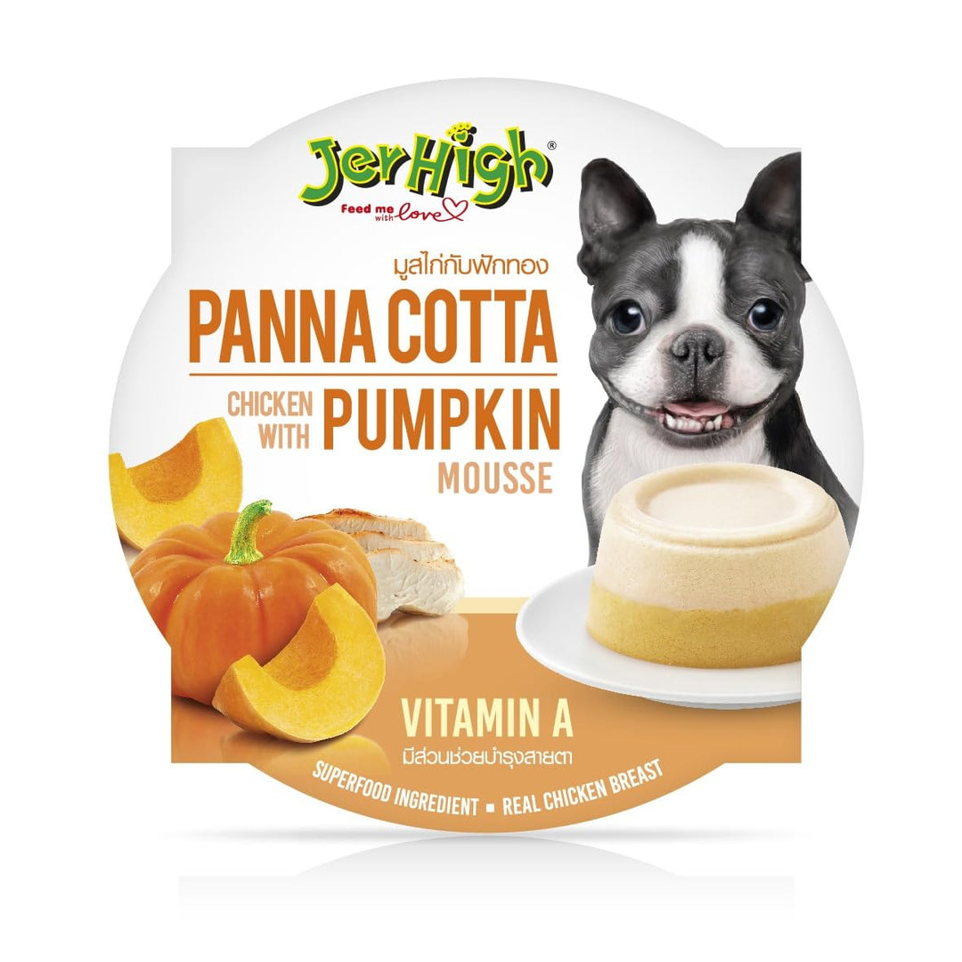 Jerhigh Panna Cotta Dog Treat - Chicken with Pumpkin Mousse (70g)