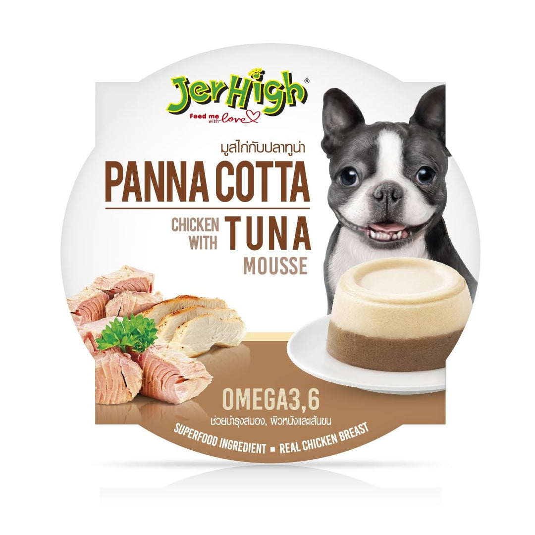 Jerhigh Panna Cotta Dog Treat – Chicken with Tuna Mousse (70g)