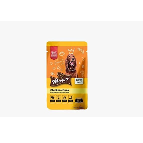 Marvo Gravy Chicken Chunks Dog Wet Food - 70gm X 15