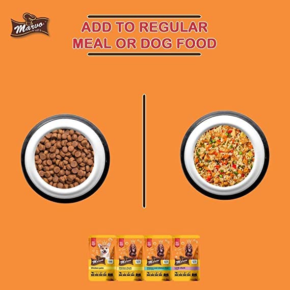 Marvo Gravy Chicken Chunks Dog Wet Food - 70gm X 15