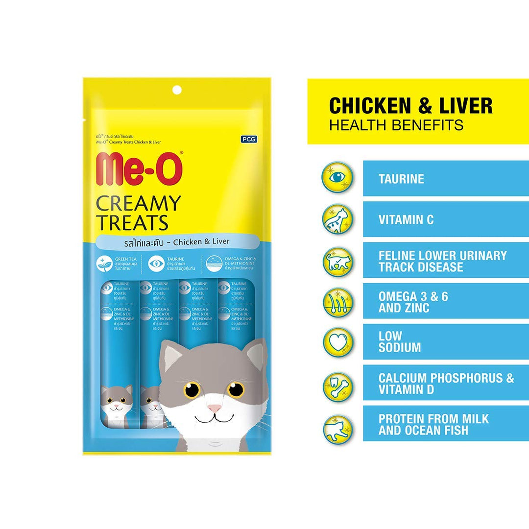 Me-O Creamy Treats Chicken & Liver - 60gm