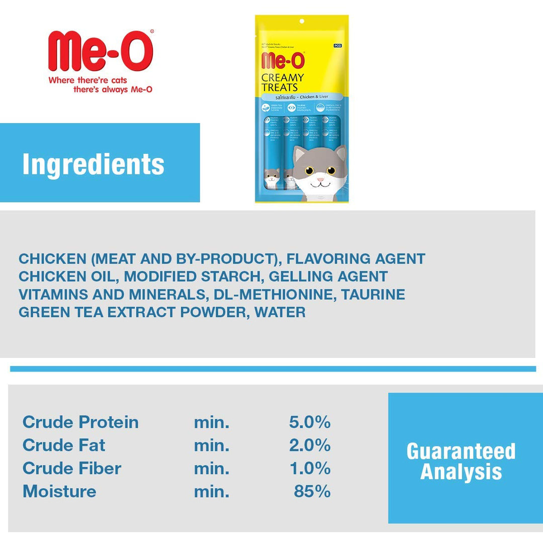 Me-O Creamy Treats Chicken & Liver - 60gm