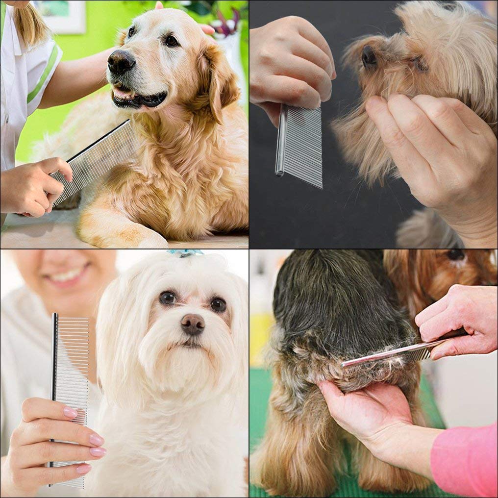 Nunbell Flat Comb for Dogs Long Pins