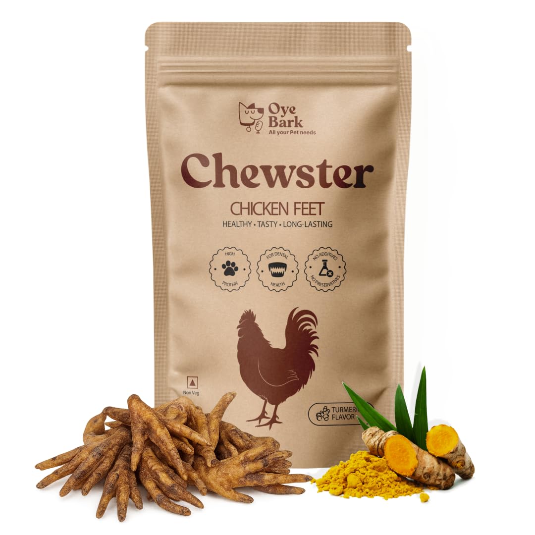 Oye Bark Chewster Dehydrated Chicken Feet Dog Treats – 100g