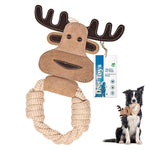 Load image into Gallery viewer, Oye Bark Eco-Friendly Leather &amp; Cotton Rope Moose Dog Toy
