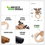 Load image into Gallery viewer, Oye Bark Eco-Friendly Leather &amp; Cotton Rope Moose Dog Toy