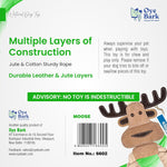 Load image into Gallery viewer, Oye Bark Eco-Friendly Leather &amp; Cotton Rope Moose Dog Toy