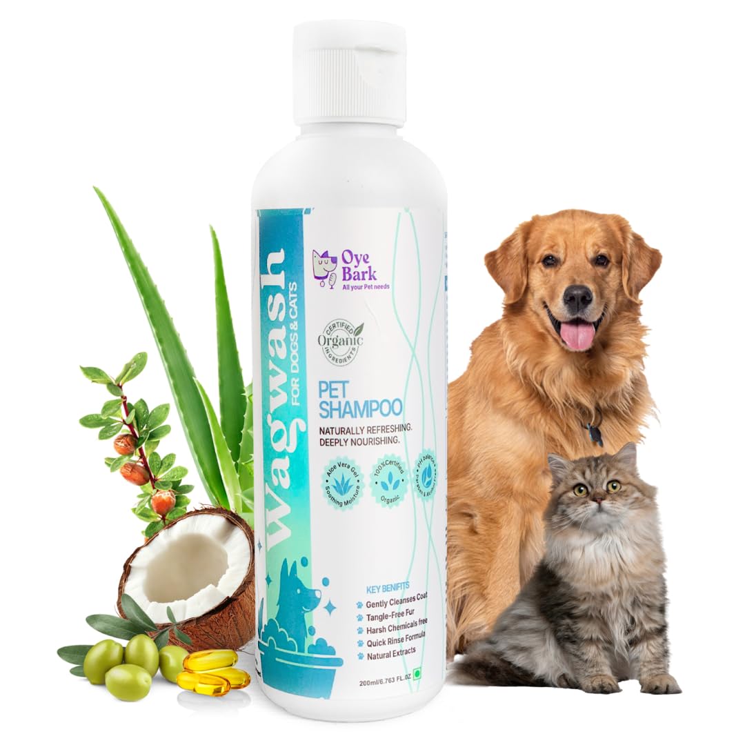Oye Bark Wagwash Pet Shampoo – Organic, Tick & Flea Defense (200ml)
