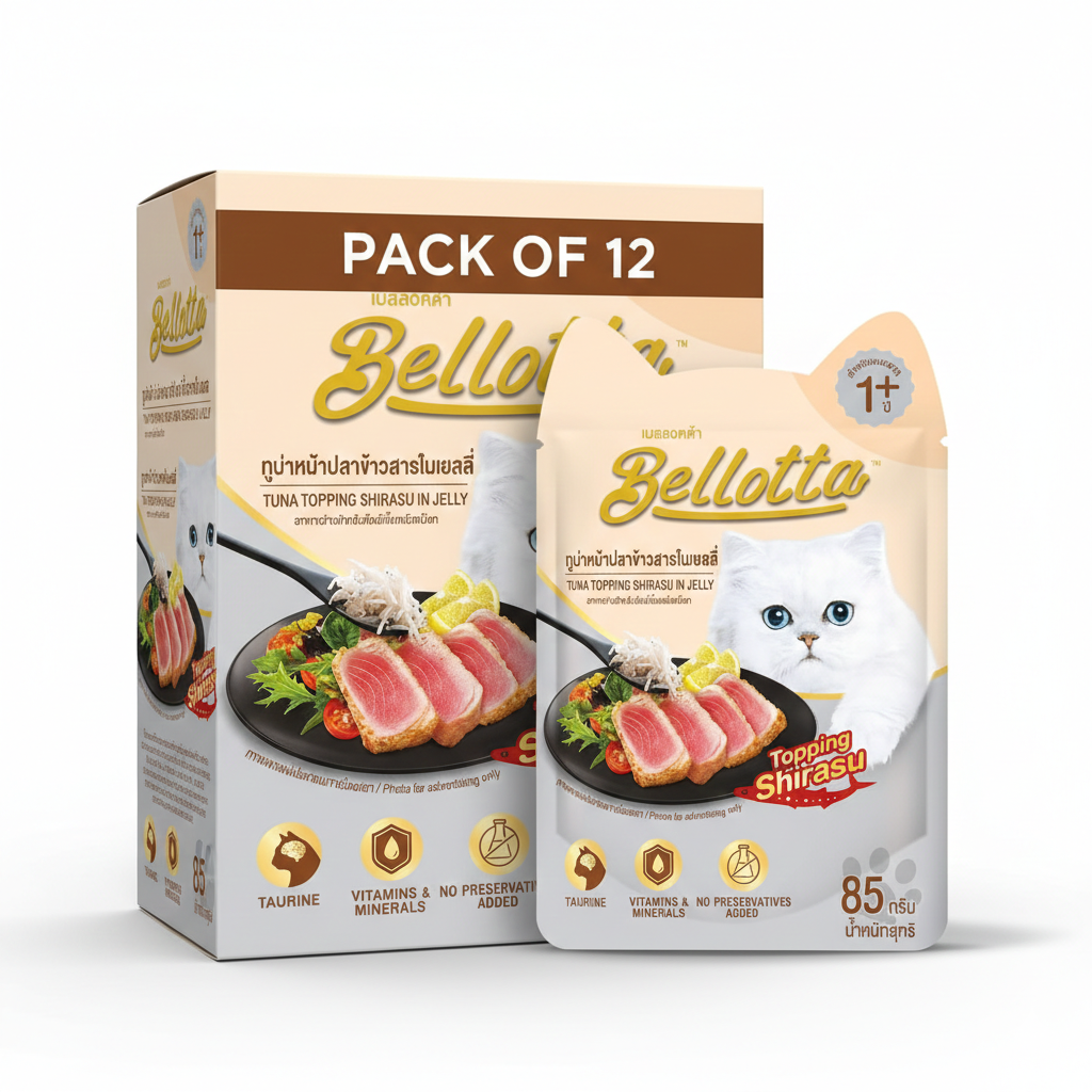 Bellotta Adult Wet Cat Food Pouch – Tuna Topping Shirasu in Jelly