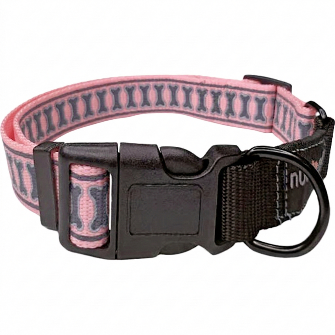 Nunbell Reflector Bone Print Dog Collar