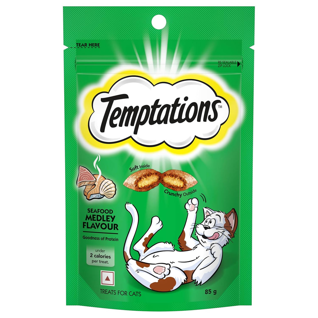 Temptations Seafood Medley Flavour Cat Treats - 85gm