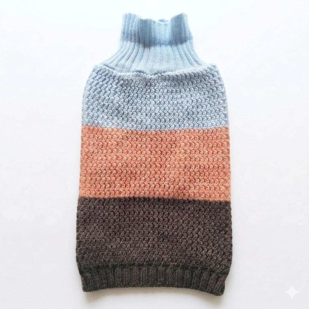 SmartyPet Tricolour Knit Turtleneck Dog Winter Sweater (Color May Vary)