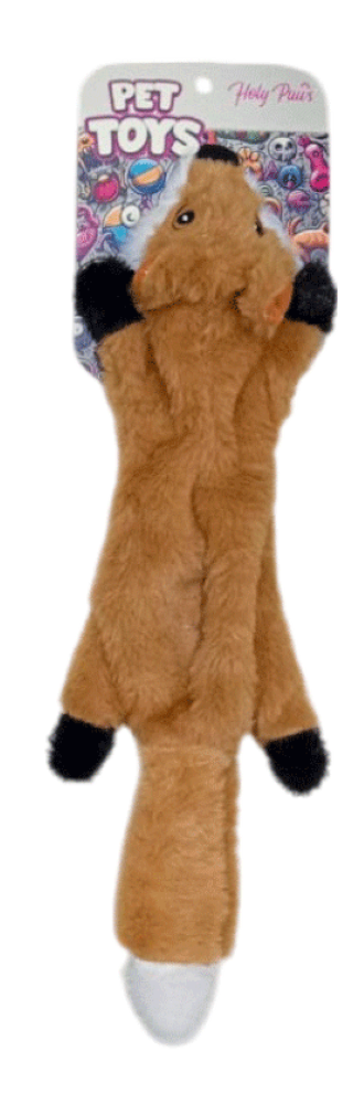Holy Paws Squeaky Unstuffed Plush Fox Dog Toy (45cm)