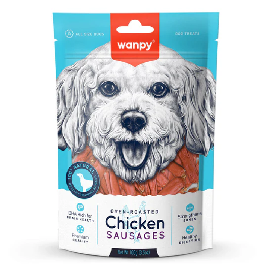 Wanpy Oven-Roasted Chicken Sausages for Dogs (100g)
