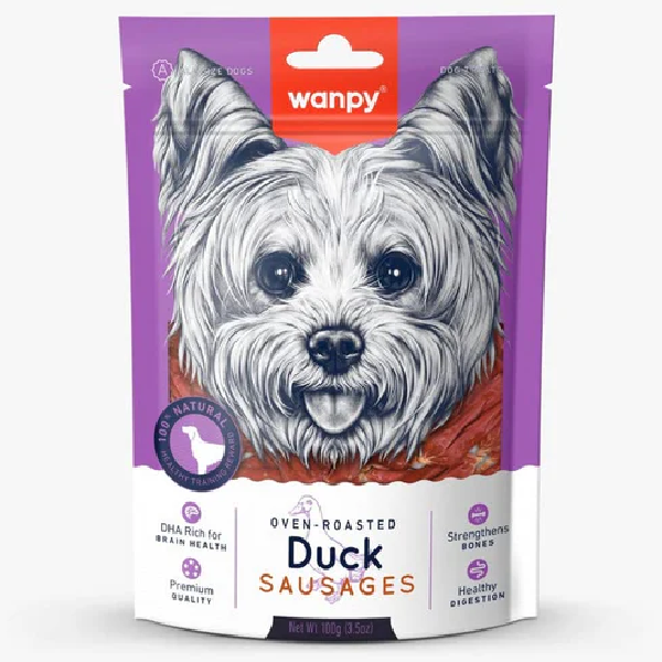 Wanpy Oven-Roasted Duck Sausages for Dogs (100g)