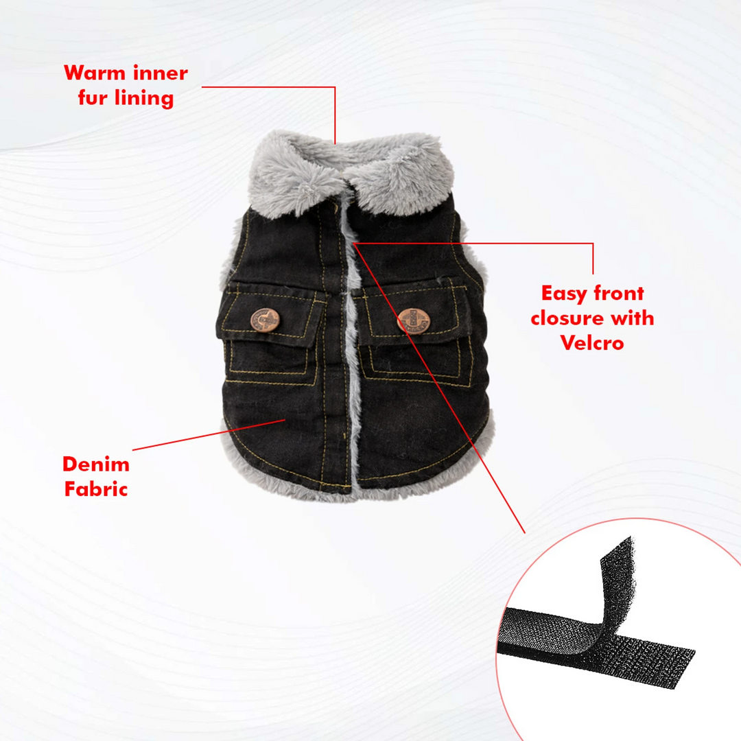 SmartyPet Winter Denim Dog Jacket
