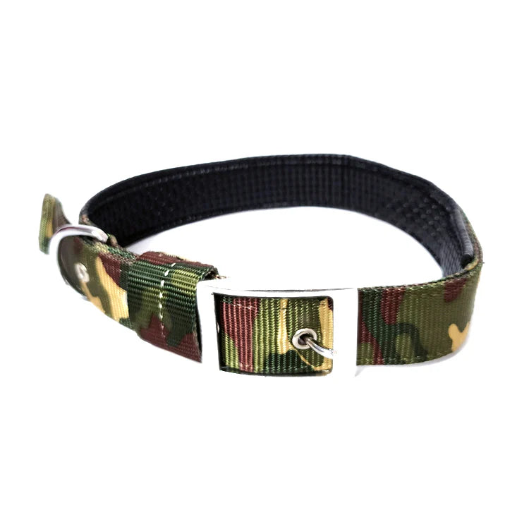 Heavy-Duty Camouflage Padded Dog Collar | Poly-Print Nylon and Foam Cushioned