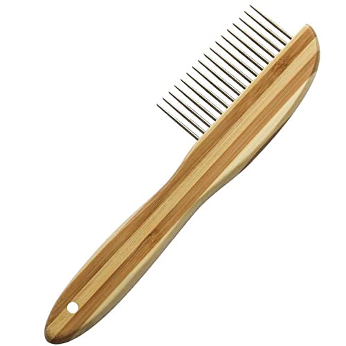 Smarty Pet Bamboo Flat Handle Flea Comb for Dogs & Cats