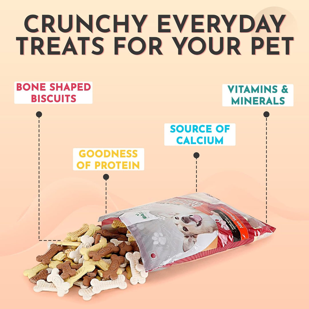 Basil Dog Biscuit Chicken, Egg & Milk – Healthy Crunchy Treats for Adult Dogs (900gm)