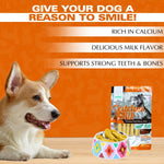 Load image into Gallery viewer, Basil 360° Dental Chew Treat for Dogs – Calcium Milk Flavor, 90gm | Oral Care &amp; Strong Teeth Support