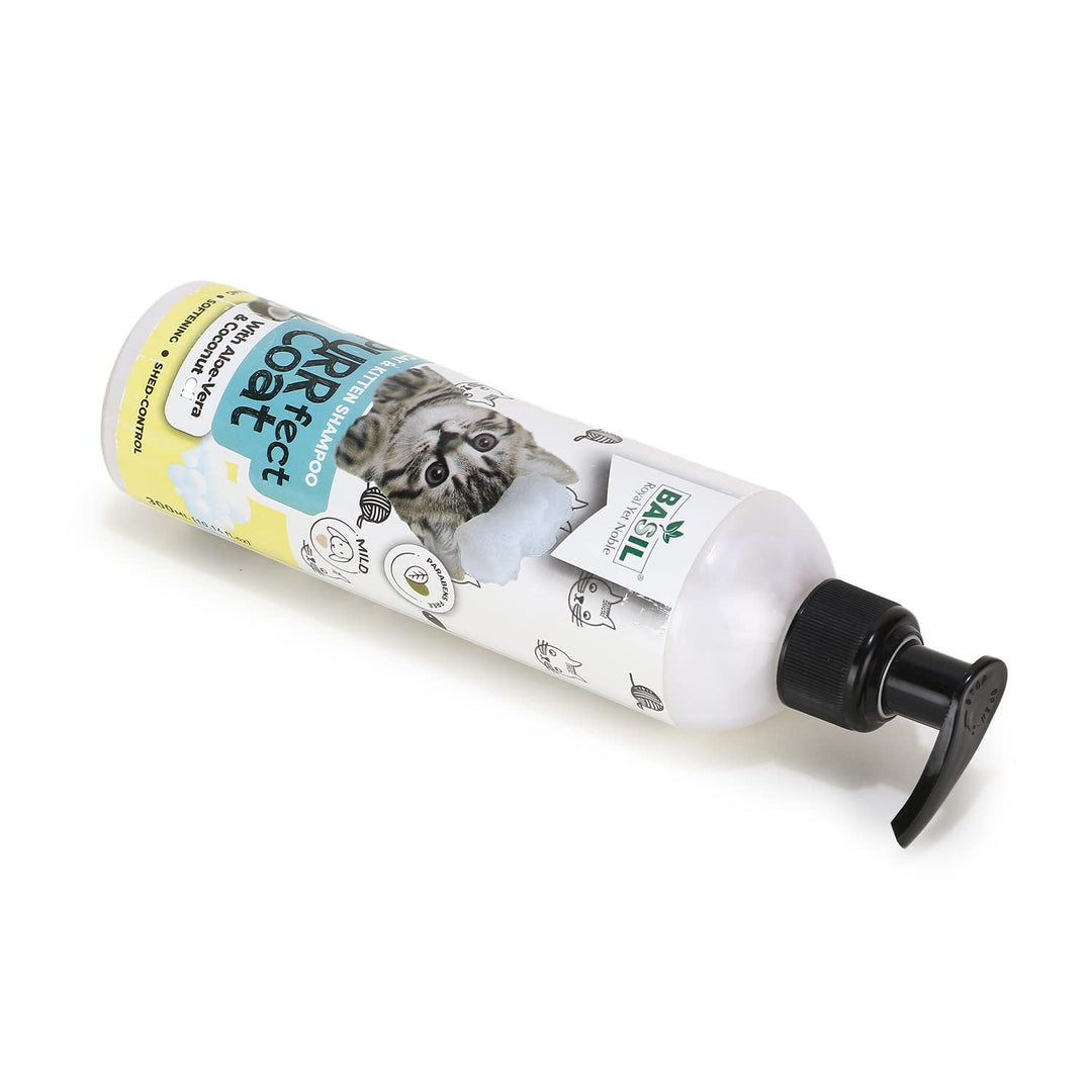Basil Purrfect Coat Cat & Kitten Shampoo 300ml – Gentle Cleanser for Soft, Shiny & Healthy Fur