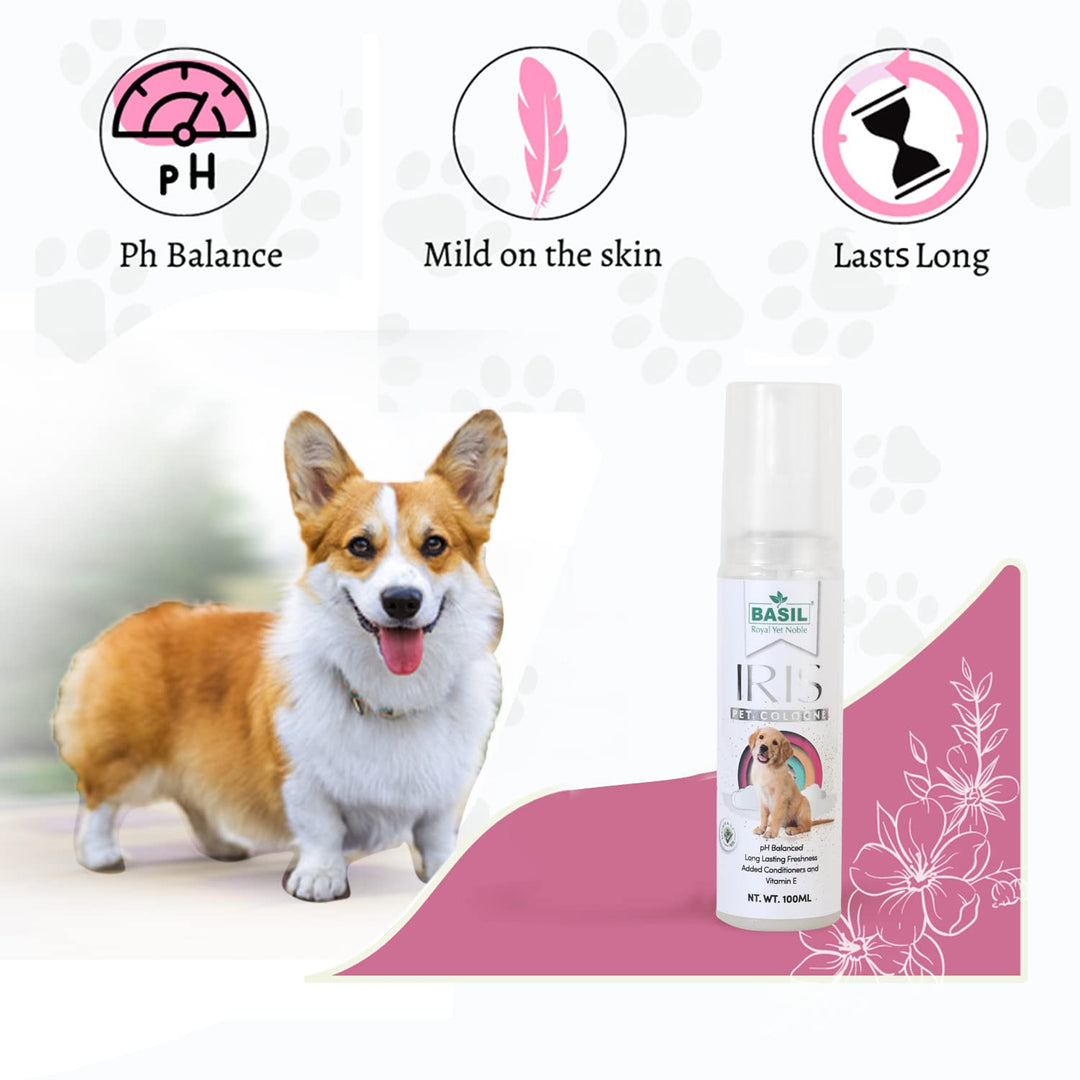 Basil Pet Cologne Iris 100ml – Long Lasting Freshness for Dogs & Cats